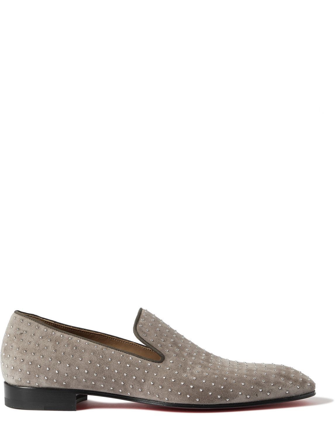 Christian Louboutin - Dandelion Plume Studded Suede Loafers  display picture 2