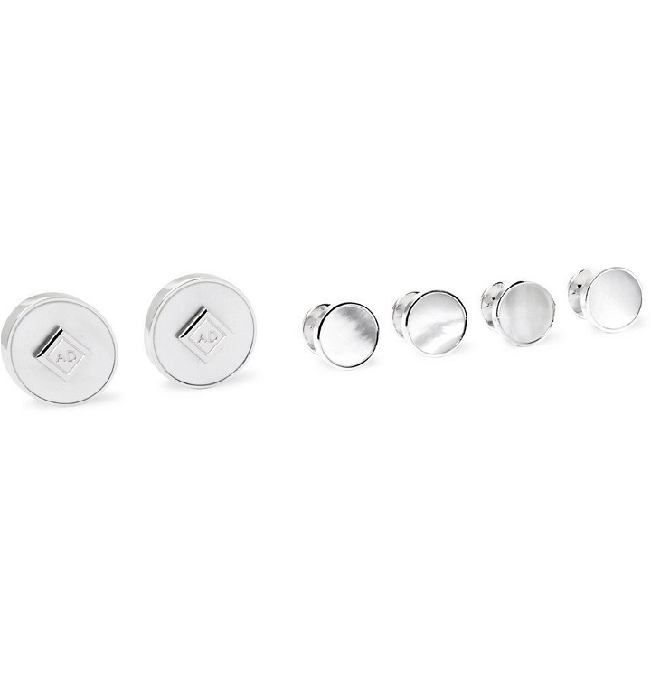 Photo: Dunhill - Sterling Silver and Mother-of-Pearl Shirt Studs and Cufflinks Set - Men - Silver