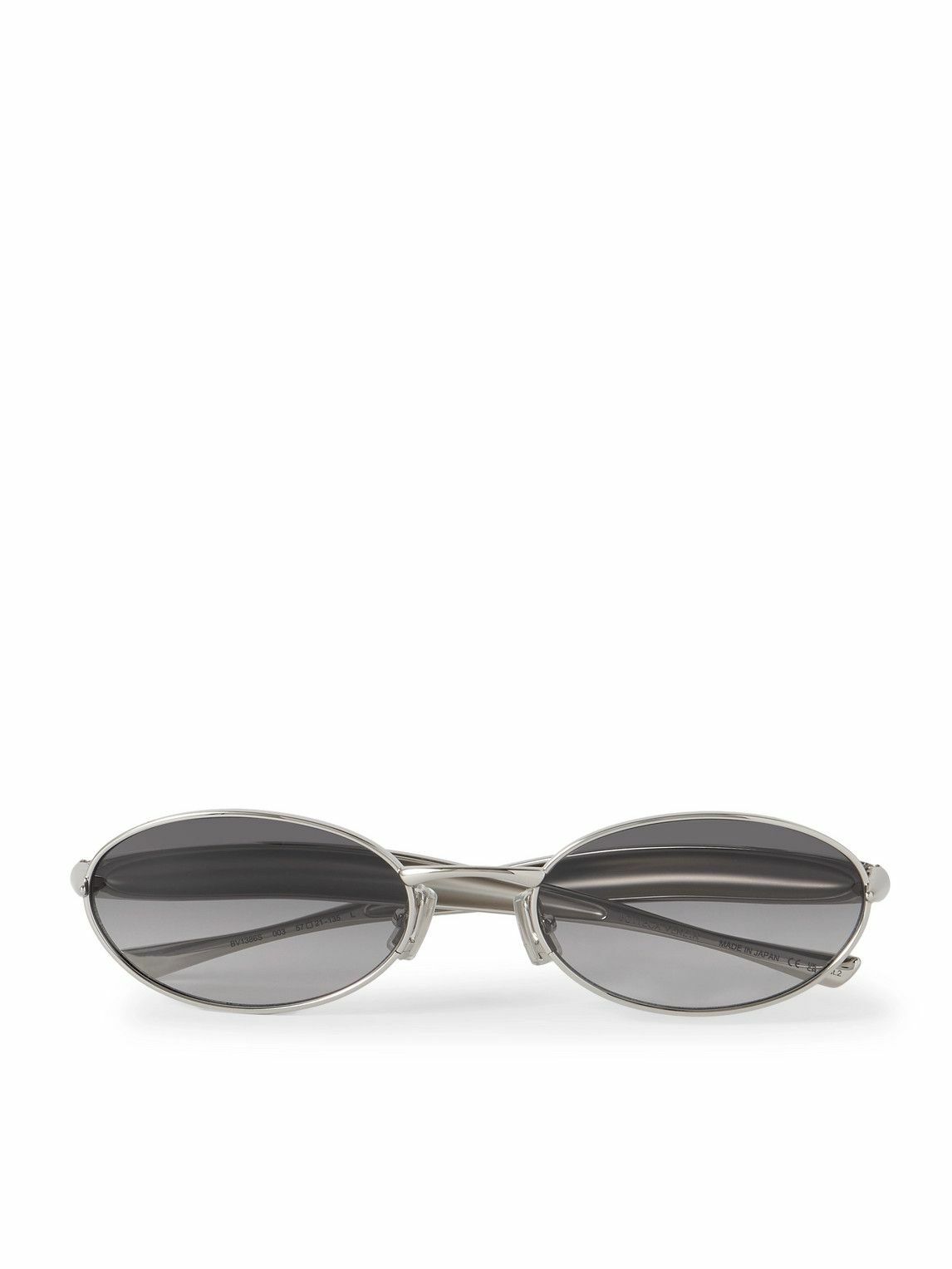 Bottega Veneta - Sardine Oval-Frame Silver-Tone Sunglasses  display picture 3