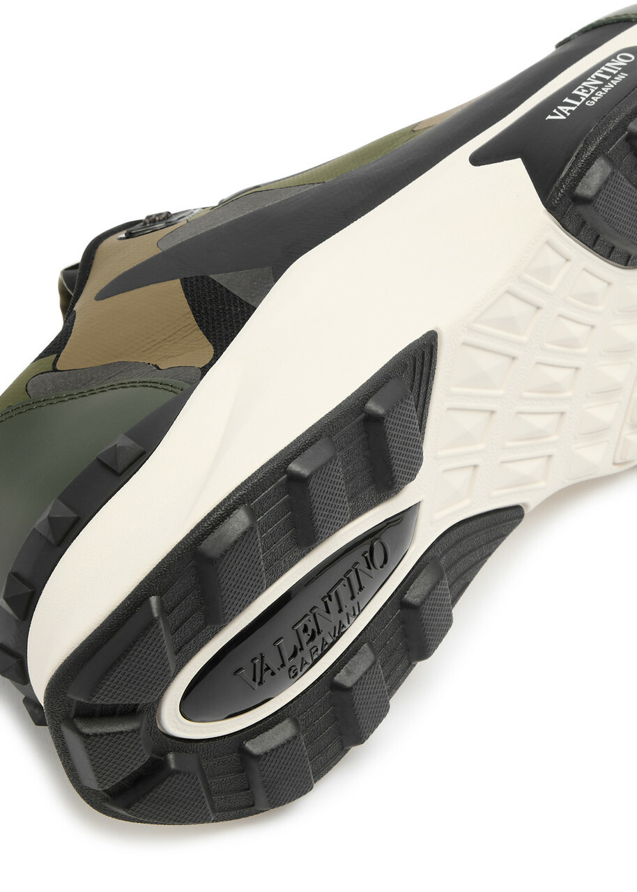 Valentino True Act Camouflage Canvas Sneakers Khaki