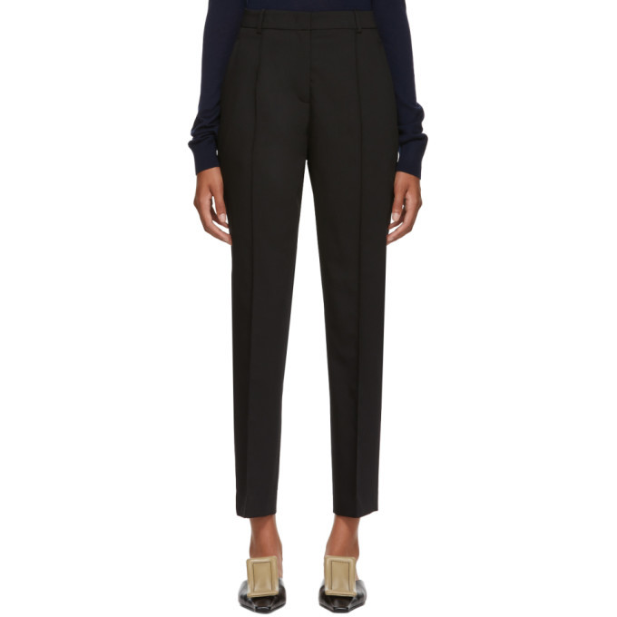 Jil Sander Navy Black High-Waisted Trousers Jil Sander Navy