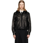 Ernest W. Baker Black Aviator Leather Bomber Jacket