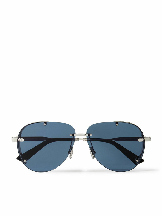Photo: Dior Eyewear - NeoDior A1U Aviator-Style Guilloché Silver-Tone Sunglasses