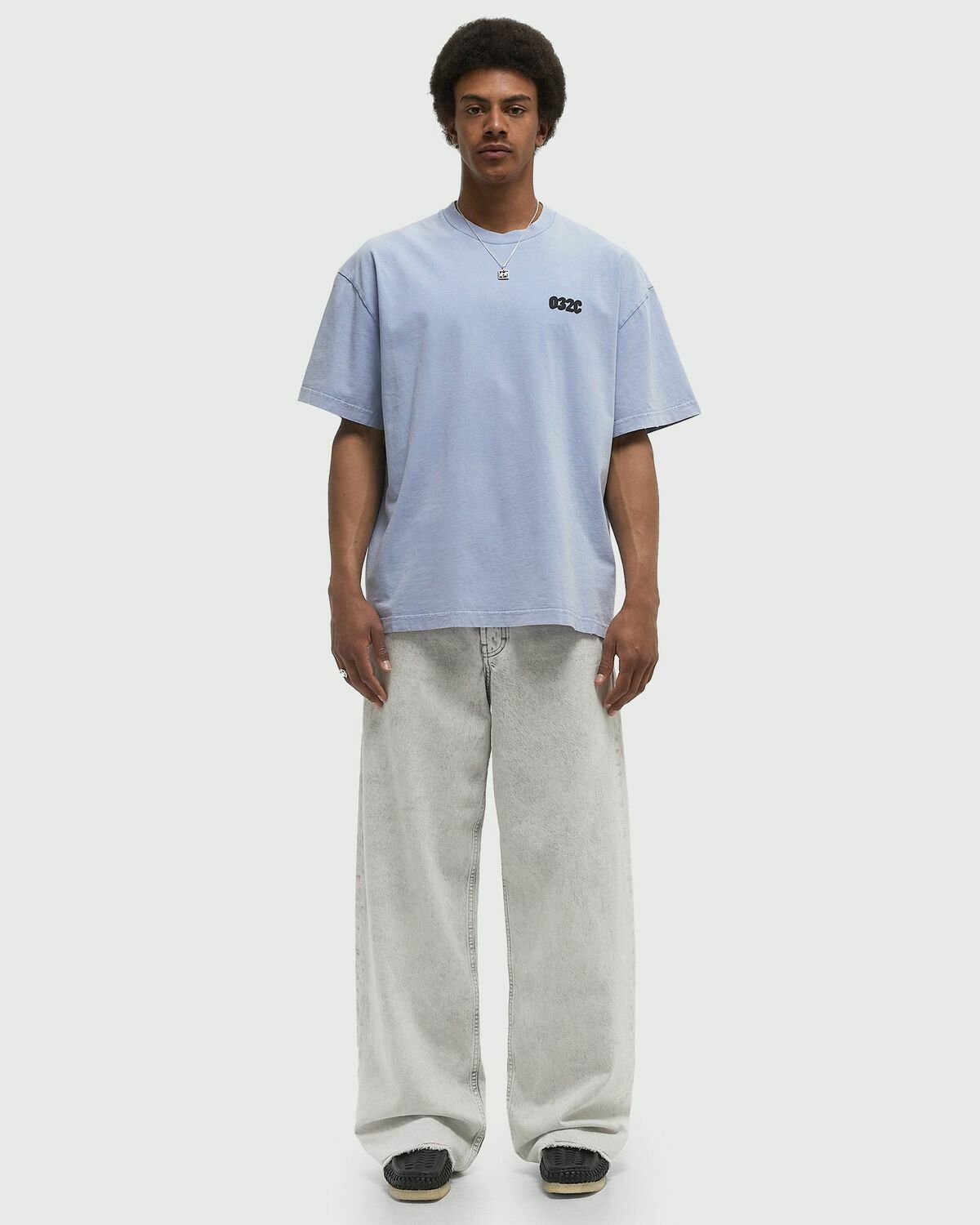 032c DOWN TO EARTH WIDE LEG JEANS Grey Men