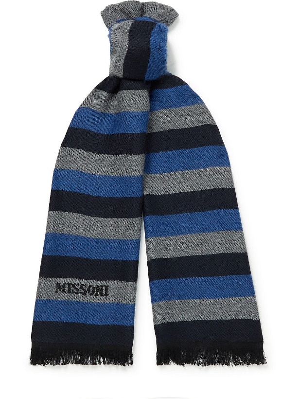 Photo: Missoni - Fringed Striped Wool-Jacquard Scarf
