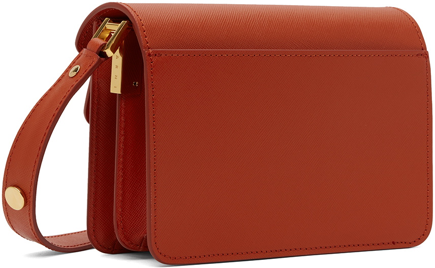 ★MARNI★ Mini Saffiano Trunk Shoulder Bag Orange SBMPS01U07 Orange Trunk Soft Mini Bag by Marni on Sale