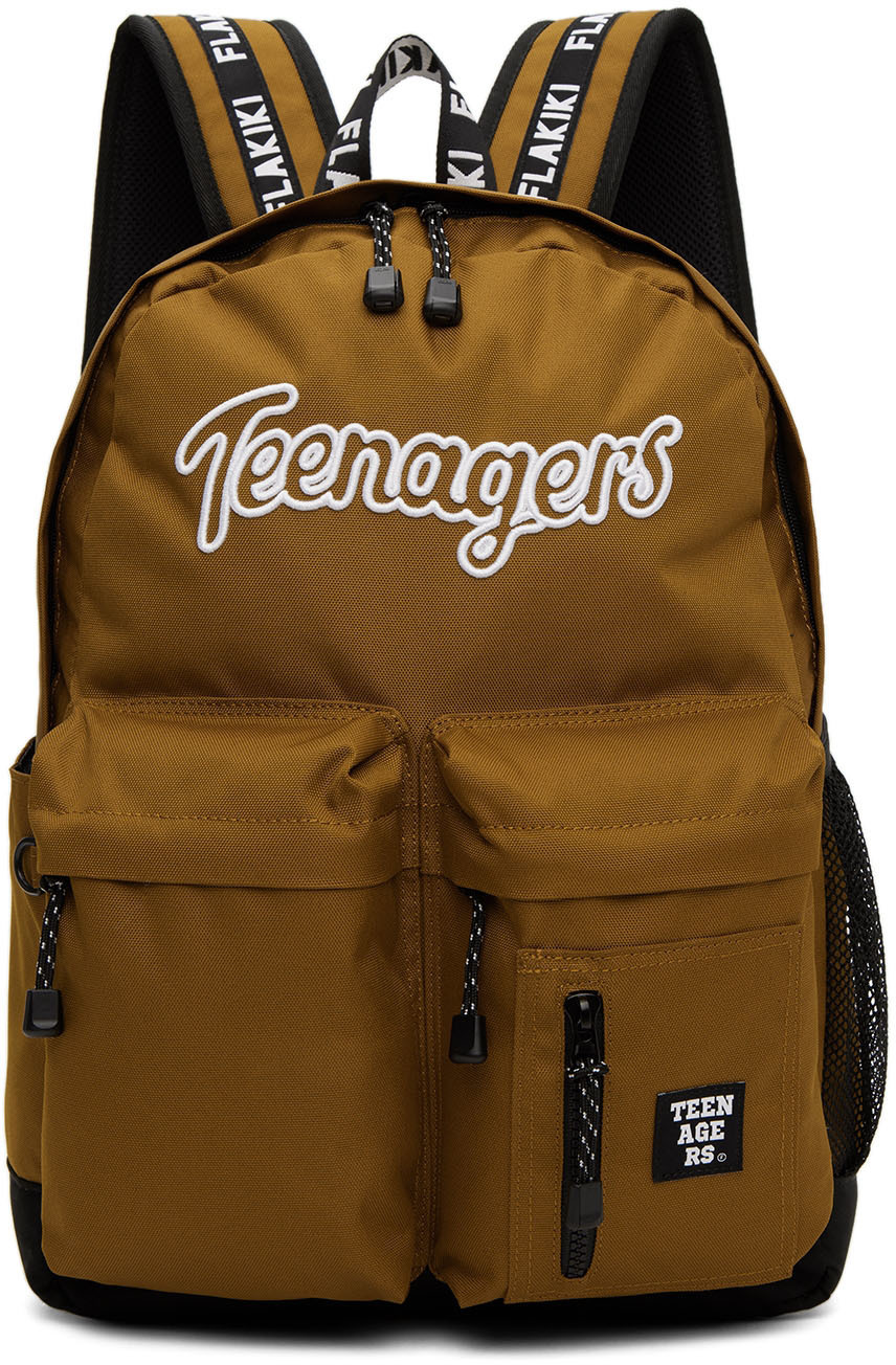 FLAKIKI SSENSE Exclusive Kids Brown Embroidered Backpack