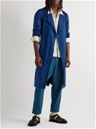 11.11/eleven eleven - Indigo-Dyed Organic Linen and Cotton-Blend Trench Coat - Blue