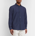 Ermenegildo Zegna - Cotton and Linen-Blend Seersucker Shirt - Blue