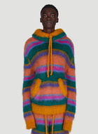 Fuzzy Stripe Hooded Sweater in Multicolour