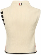 THOM BROWNE Baby Cable Cropped V-neck Cardigan Vest