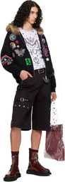 Chopova Lowena Black Fuz Zip Hoodie
