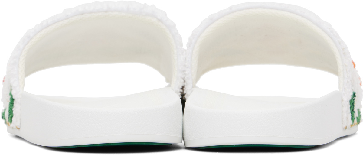 Casablanca White Laurel Terry Slides
