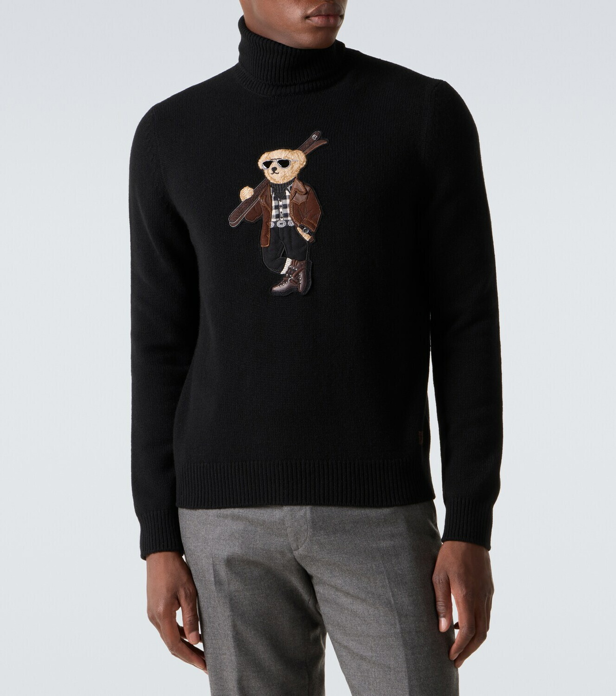 Ralph Lauren Purple Label Embroidered cashmere turtleneck sweater
