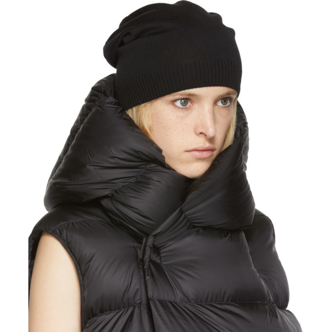 Rick Owens Black Wool Medium Beanie Rick Owens