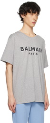 Balmain Gray Metallic Flocked T-Shirt