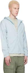 Stone Island Blue 6100069 Stretch Cotton Fleece Stellina Hoodie