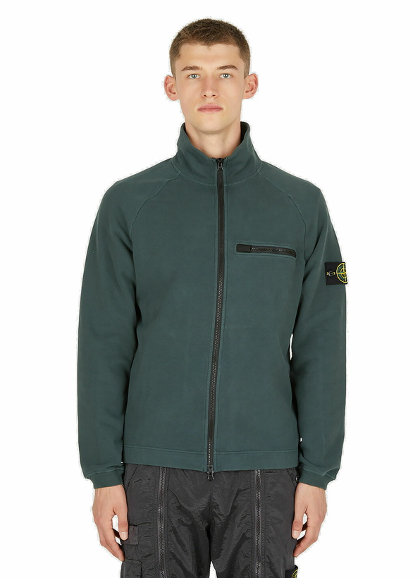 Photo: Compass Patch Zip Sweatshirt in Green