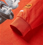Heron Preston - Oversized Logo-Embroidered Printed Cotton-Jersey T-Shirt - Tomato red