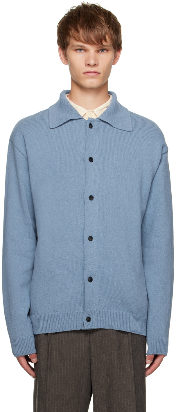 mfpen Blue Formal Polo Cardigan mfpen