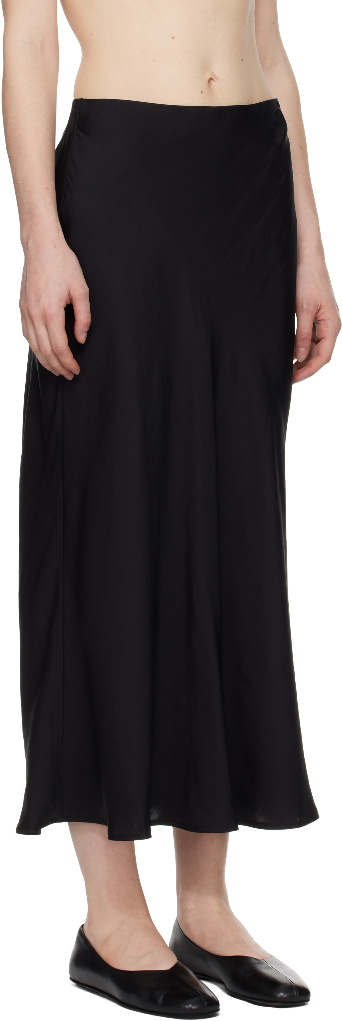CO Black Slip Midi Skirt