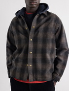 A.PRESSE - Checked Wool and Cashmere-Blend Flannel Overshirt - Green