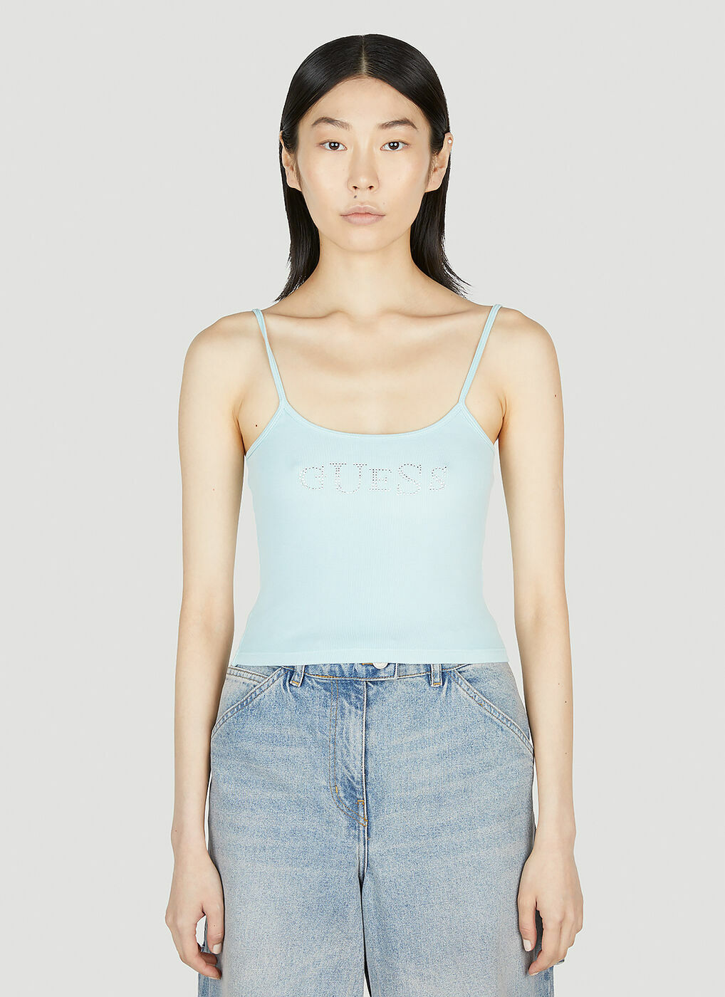 Guess USA - Embellished Logo Top in Blue GUESS