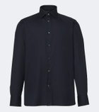 Zegna Cotton-blend poplin shirt