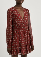 Paige Brasserie Floral-print Silk-georgette Mini Dress Red