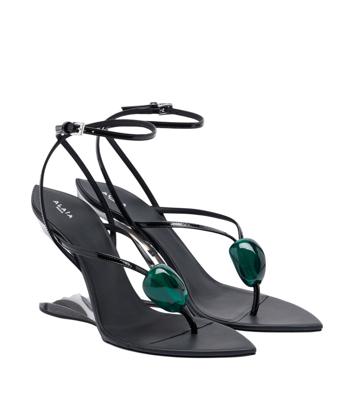 Photo: Alaïa Invisible Wedge leather thong sandals