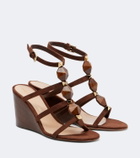 Gianvito Rossi Studded suede wedge sandals