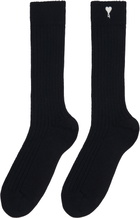 AMI Paris Three-Pack Black Ami De Coeur Socks