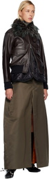 sacai Brown Leather Blouson Jacket