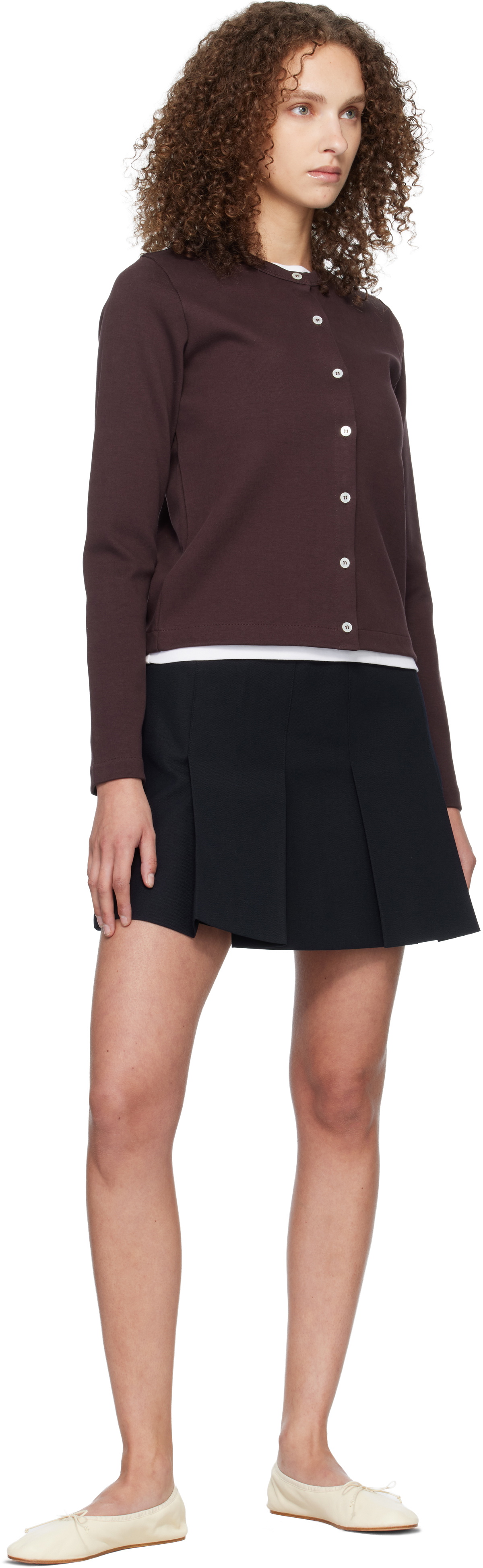 A.P.C. Navy Pleated Miniskirt