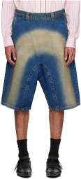 Y/Project Blue Sprayed Shorts