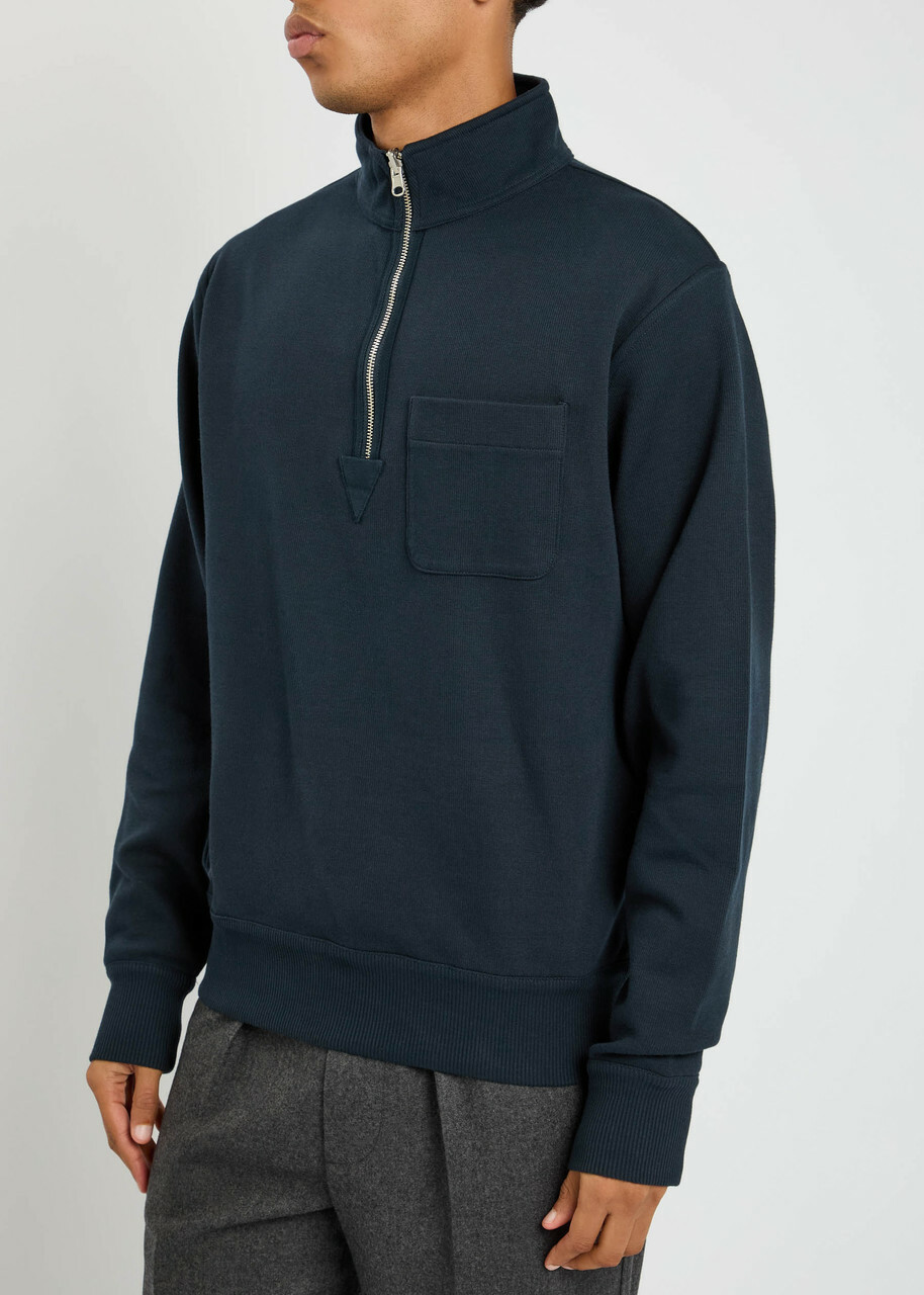 Oliver Spencer Reversible Cotton Sweatshirt Navy