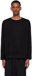 N.Hoolywood Black Cotton Long Sleeve T-Shirt