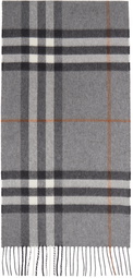 Burberry Gray Check Cashmere Scarf