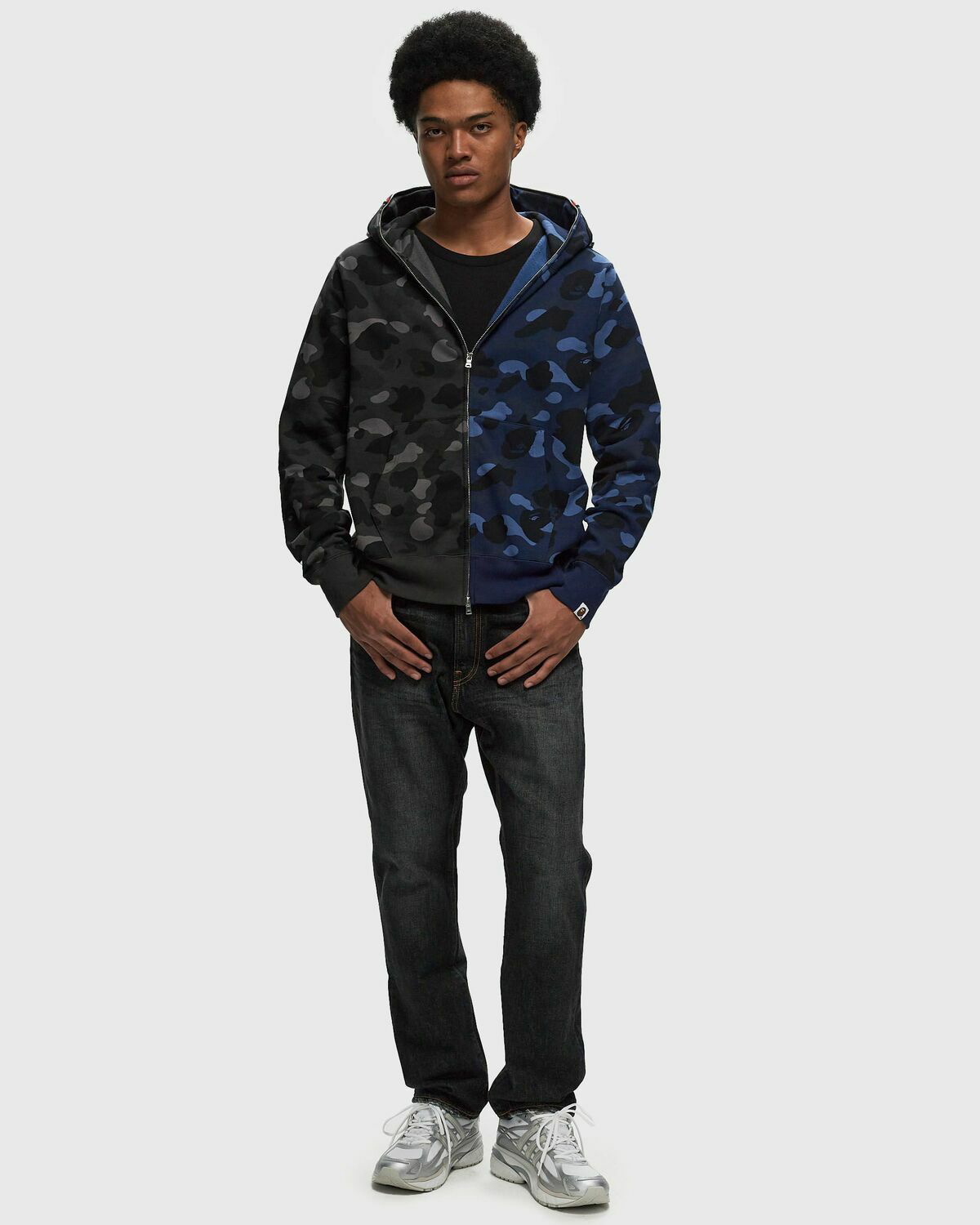 A Bathing Ape Color Camo Separate Shark Fz Hoodie Black/Blue