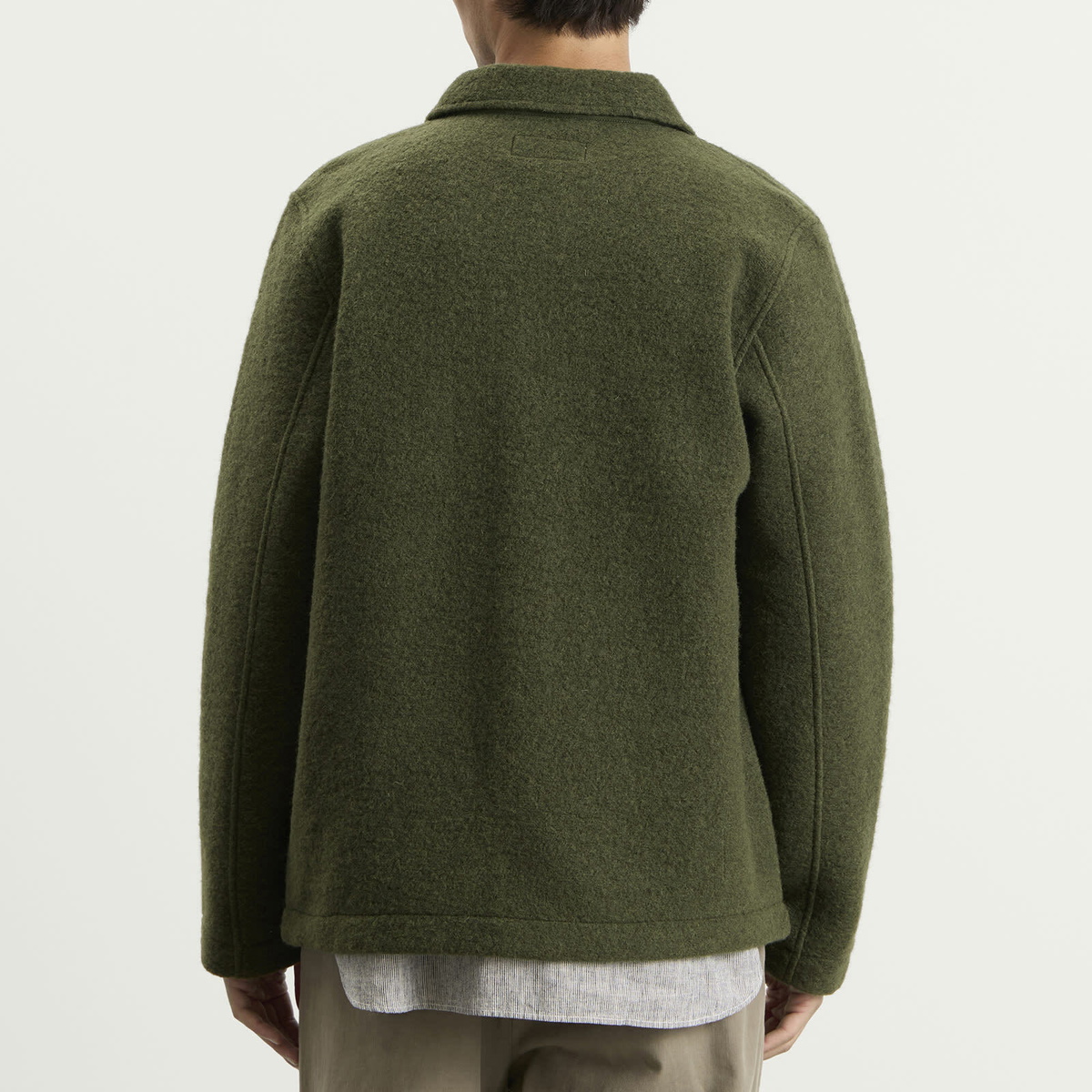 Universal Works Men's Wool Fleece Field Jacket in Olive