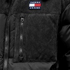 Tommy Jeans Men's Cord Mix Alaska Puffer Jacket in Black