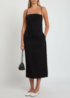 Calvin Klein Artemis Open-back Cotton Midi Dress Black