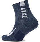 Nike Running - Two-Pack Multiplier Logo-Intarsia Dri-FIT Socks - Blue