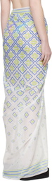 Casablanca White Degrade Monogram Pareo Cover-up Skirt