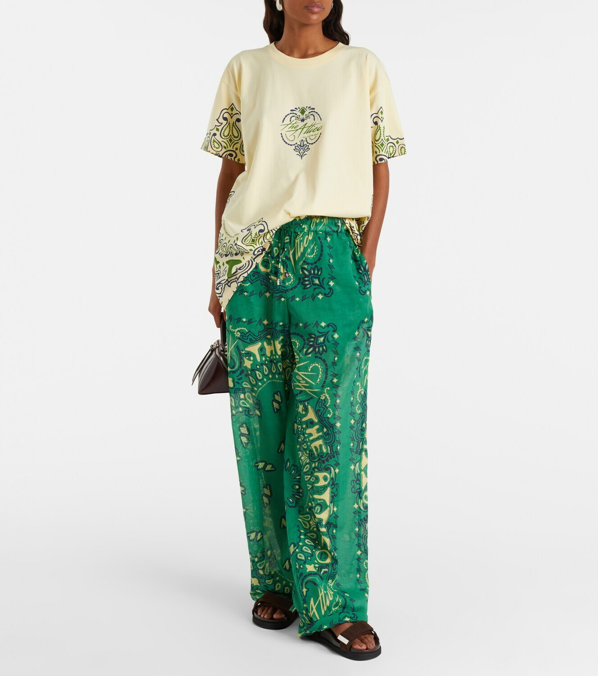 The Attico Bandana oversized cotton jersey T-shirt