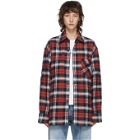 Acne Studios Red and Blue Flannel Patch Shirt