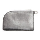 Rick Owens Silver Pony Hair Zip Pouch