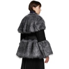Sacai Grey and Black Faux-Fur Jacket