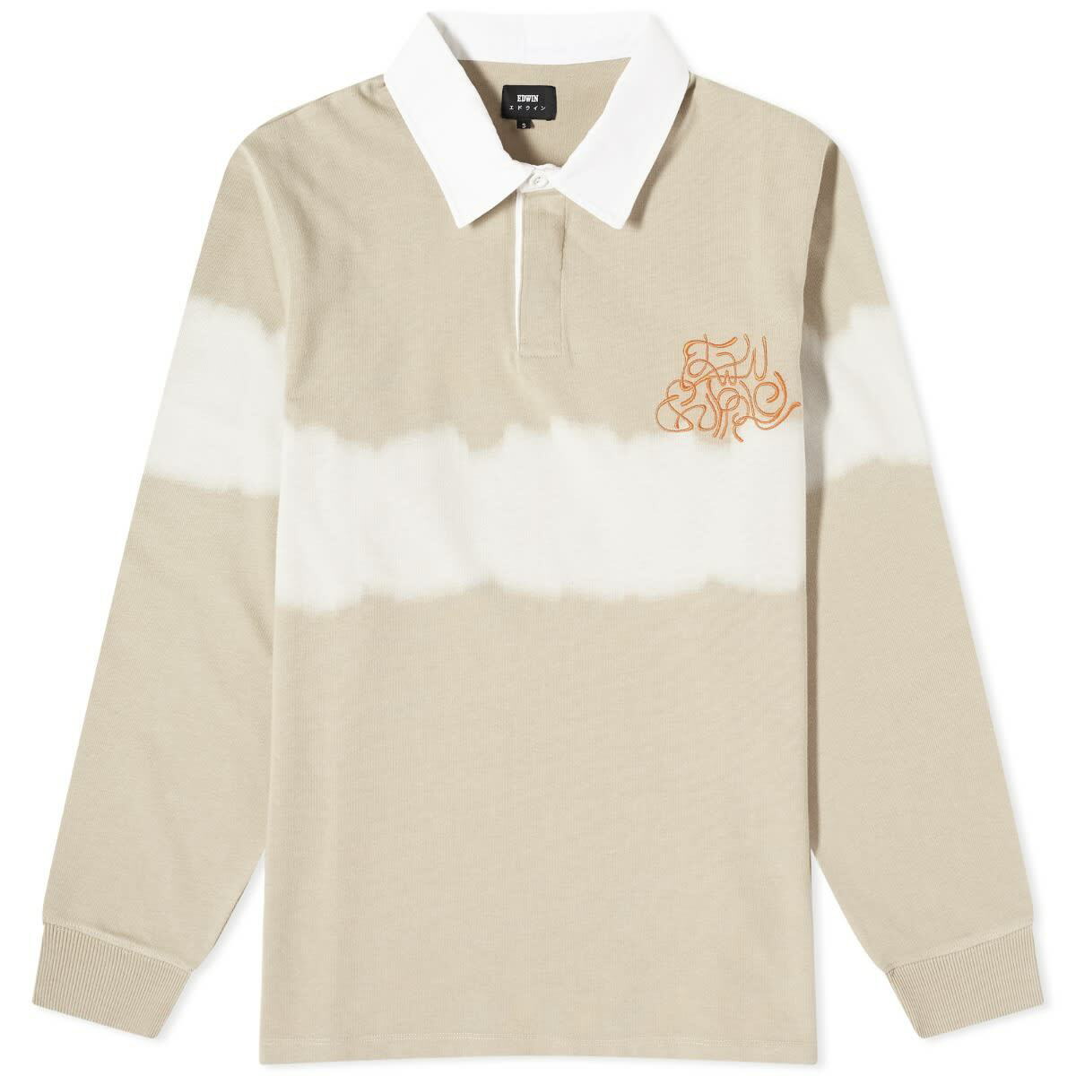 Edwin Men's Cody Rugby Shirt in White Pepper Edwin