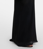 Monique Lhuillier Scarf-detail draped lace gown